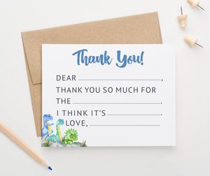 Dinosaur Fill In Thank You Cards For Boy
