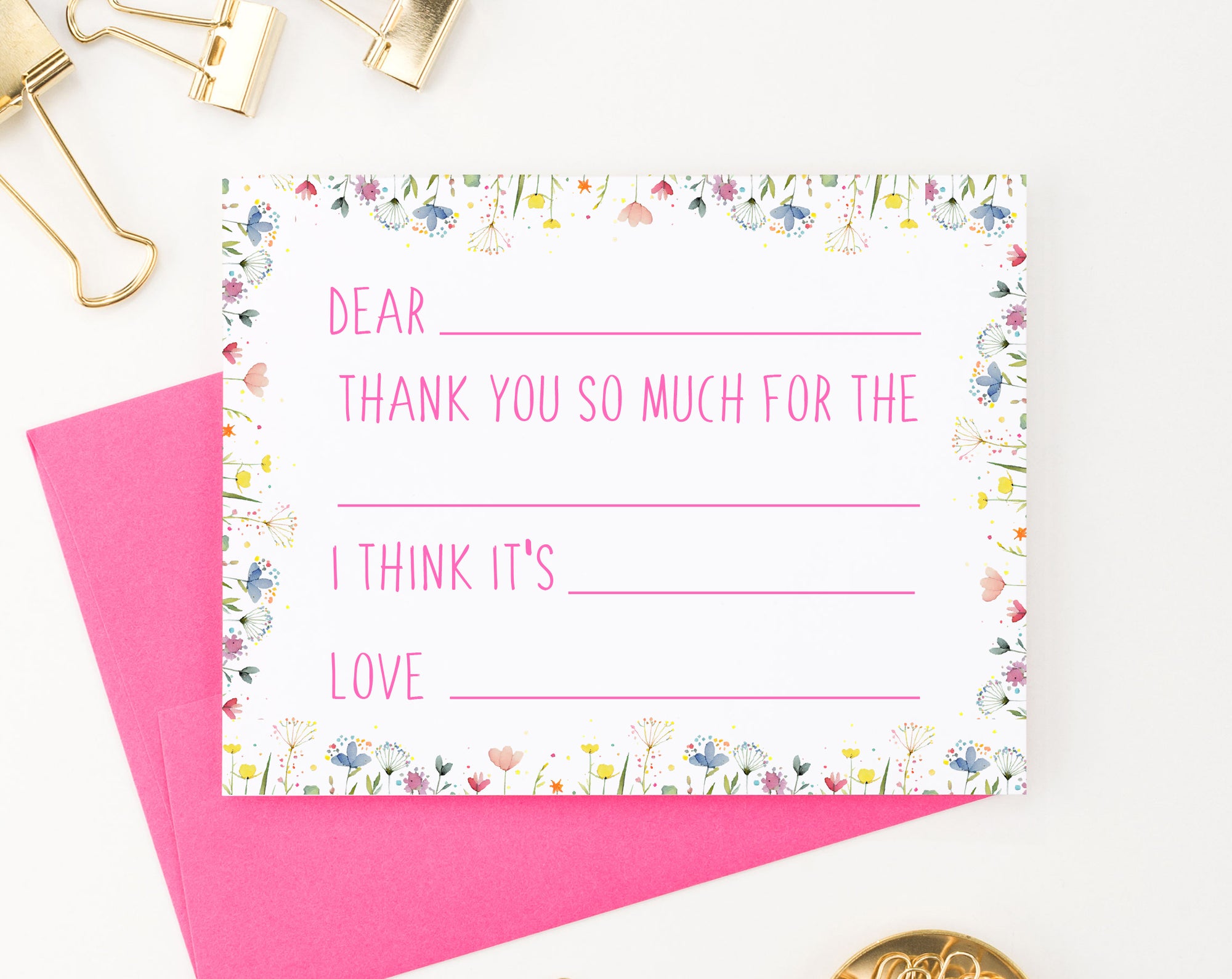 Wildflower Fill In The Blank Thank You Cards