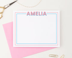 Kids Playful Personalized Stationery With Simple Border
