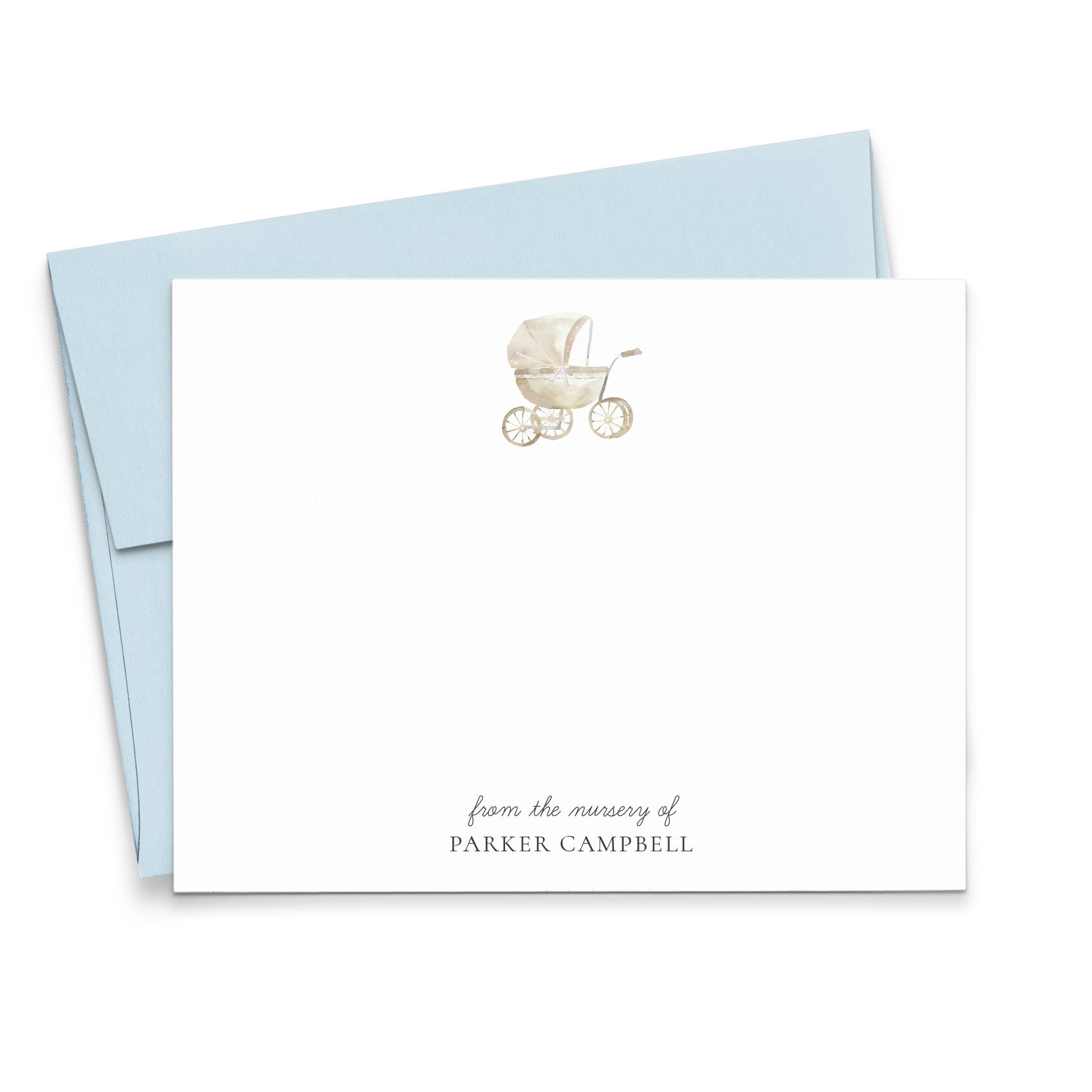 custom baby stroller Simple Neutral Custom Baby Stationery With Stroller