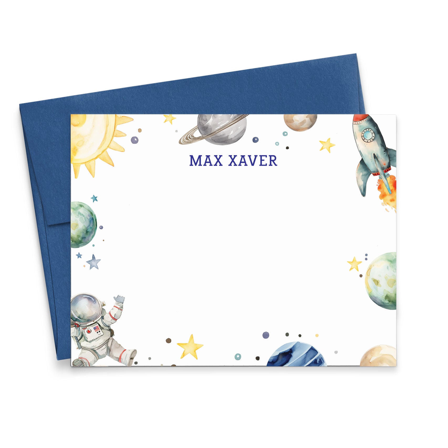 Personalized Space Themed Stationery Set For Kids 