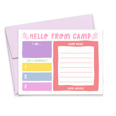 Personalized Camp Stationery Fill In The Blank For Girls