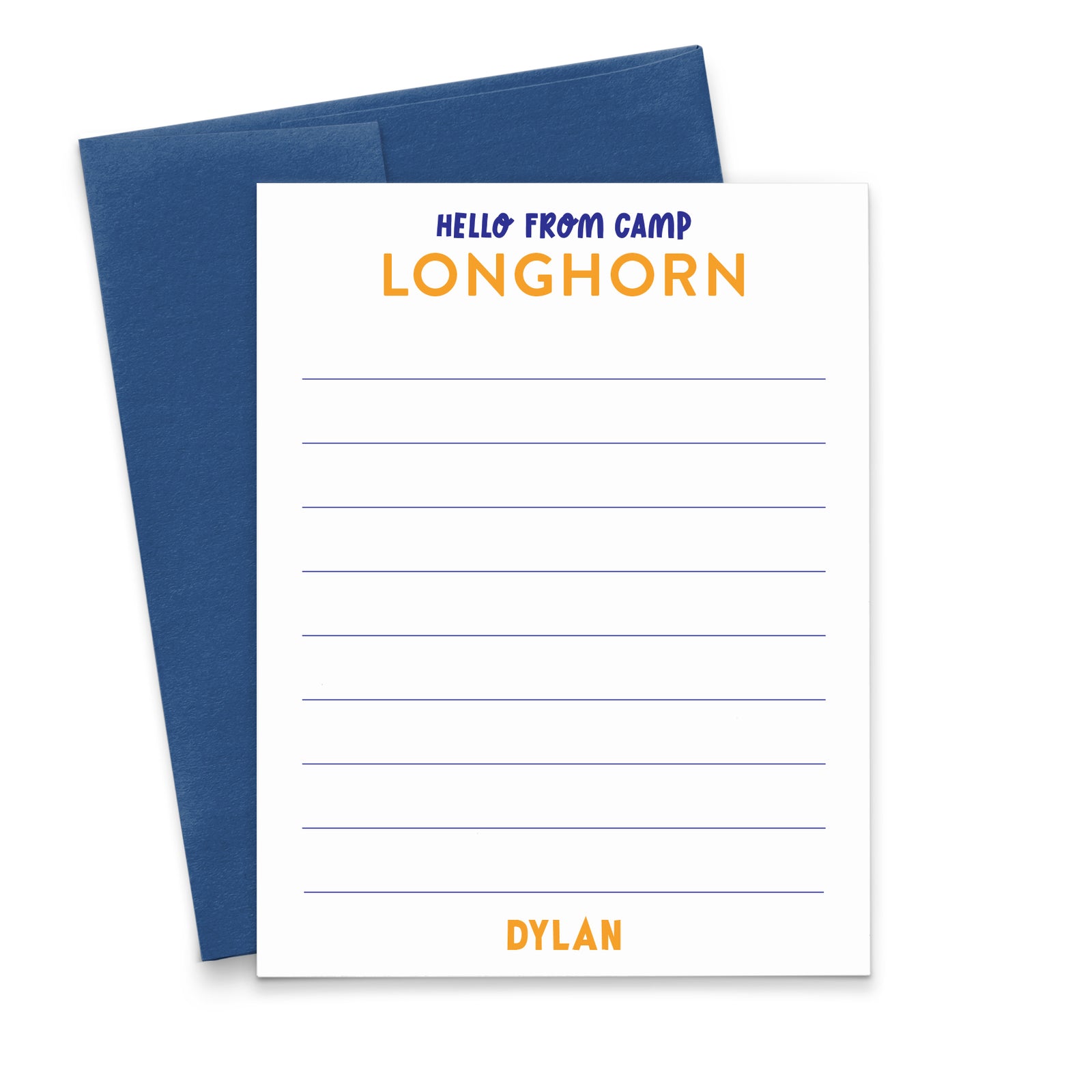 Personalized Boys Camp Stationery Note Cards With Name