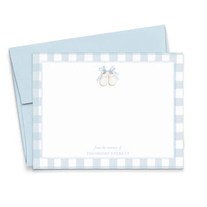 Blue Baby Shoes Stationery Note Cards
