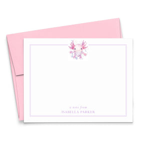 Axolotl Personalized Note Cards For Kids