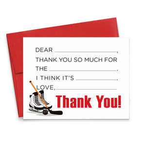 Hockey Fill In Thank You Cards For Kids