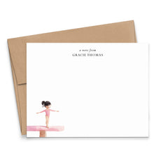 Personalized Gymnastics Note Cards For Girls