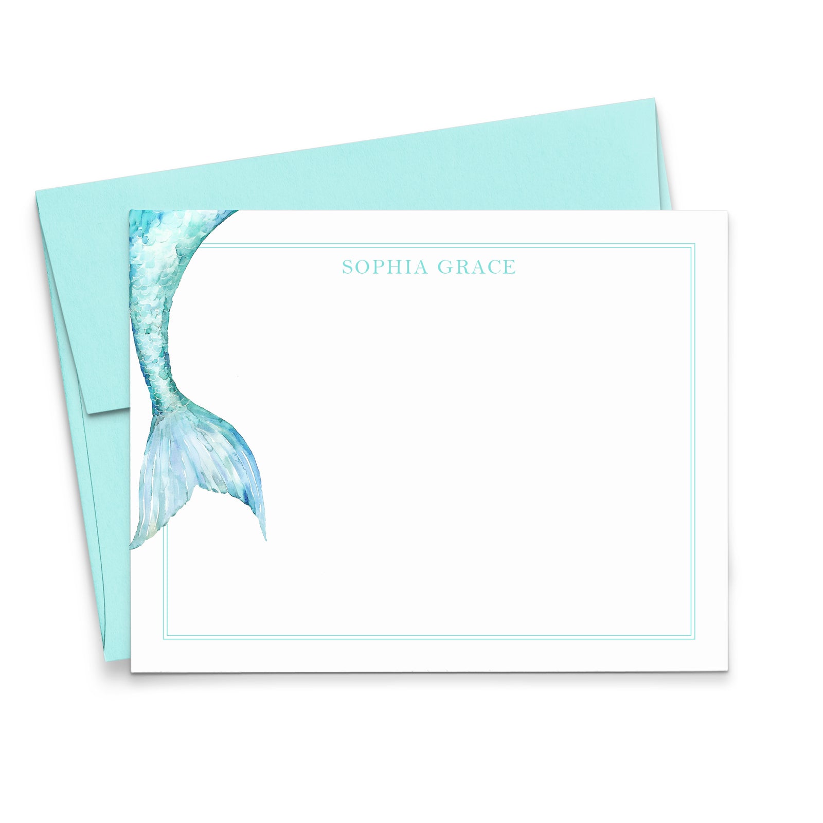Mermaid Tail Personalized Stationery For Kids