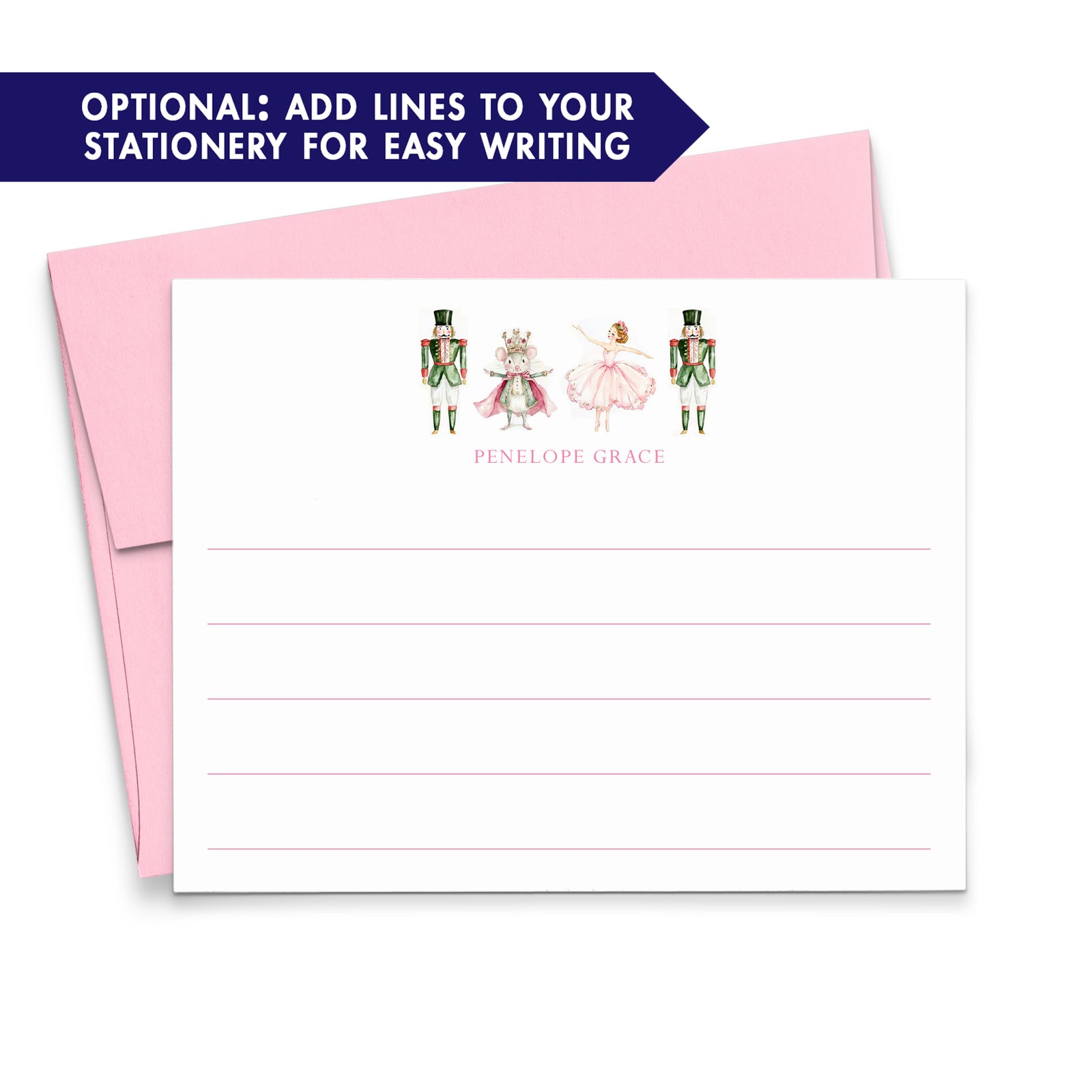 Nutcracker Personalized Stationery For Girls