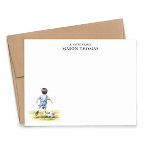 Personalized Soccer Note Cards For Boys