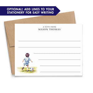 Personalized Soccer Note Cards For Boys
