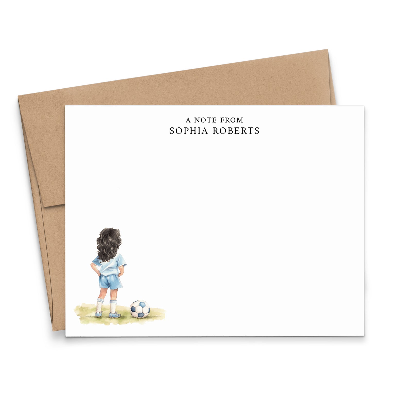 Personalized Soccer Note Cards For Girls