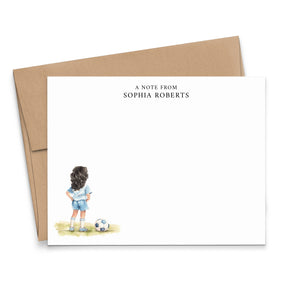 Personalized Soccer Note Cards For Girls
