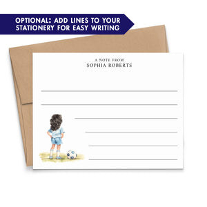Personalized Soccer Note Cards For Girls