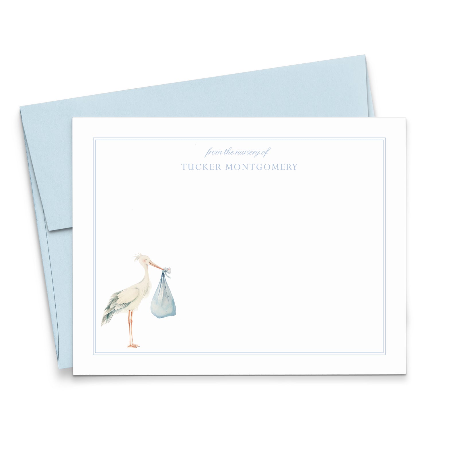 Baby Boy Stork Personalized Stationery