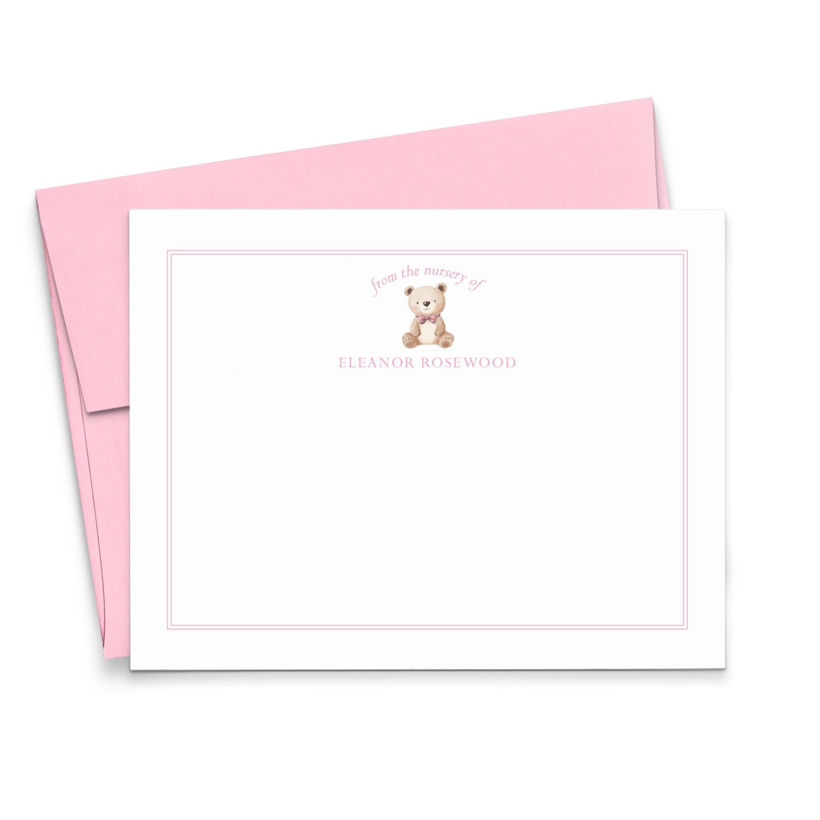 Teddy Bear Personalized Stationery For Girls