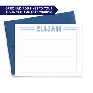 Boys Personalized Border Stationery With Name
