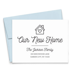 Minimalistic Our New Home Announcement Cards Custom