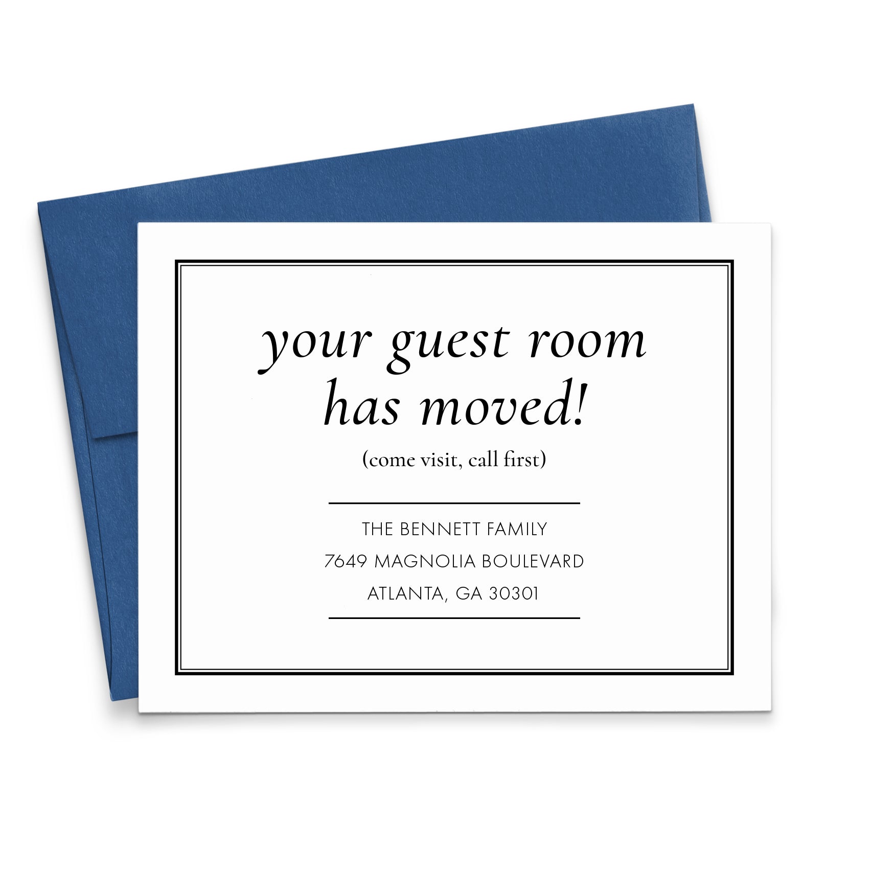 Your Guest Room Has Moved Moving Announcement Cards Simple