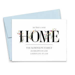 Elegant New Address Announcement Cards With Florals