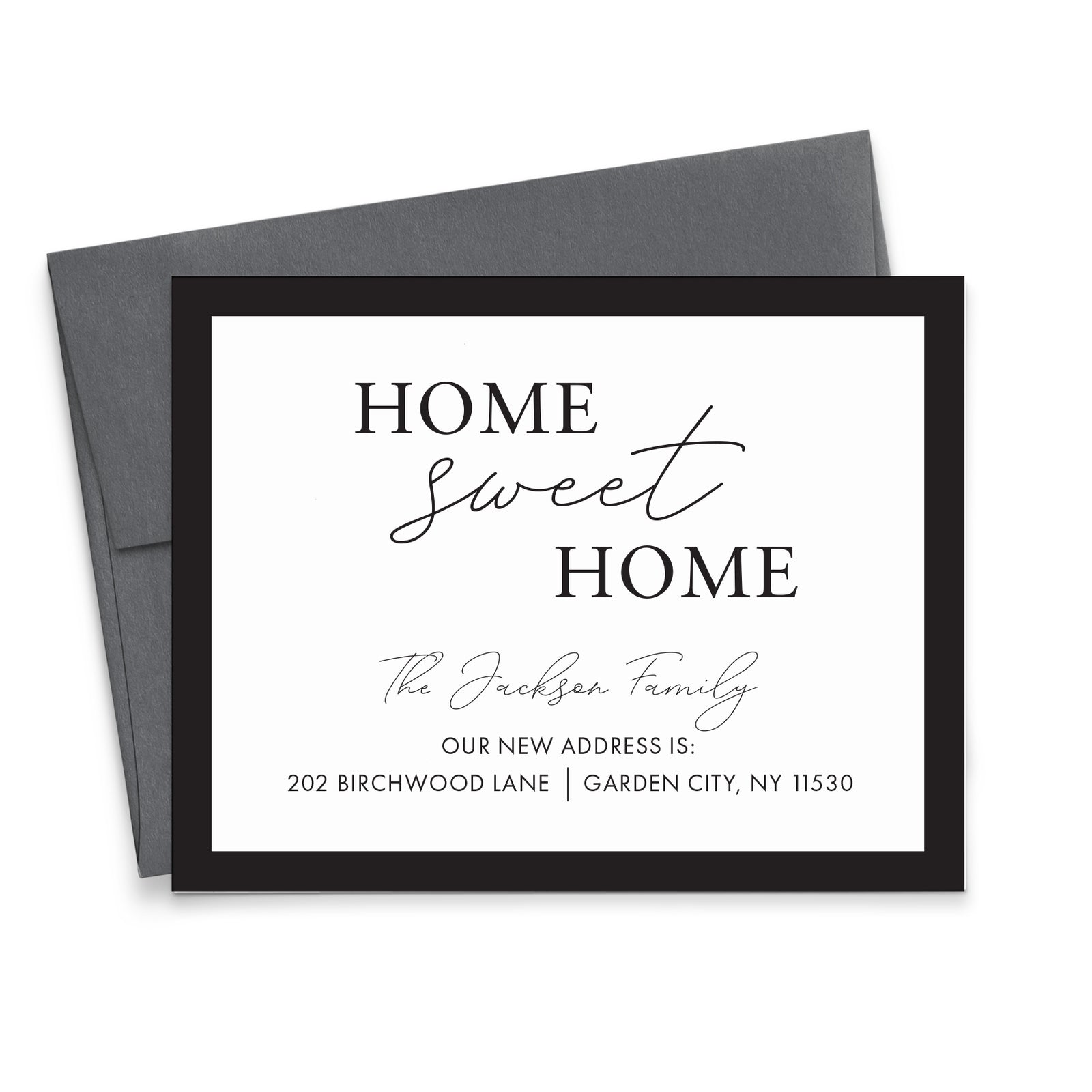 Elegant Our New Home Announcement Cards Black And White