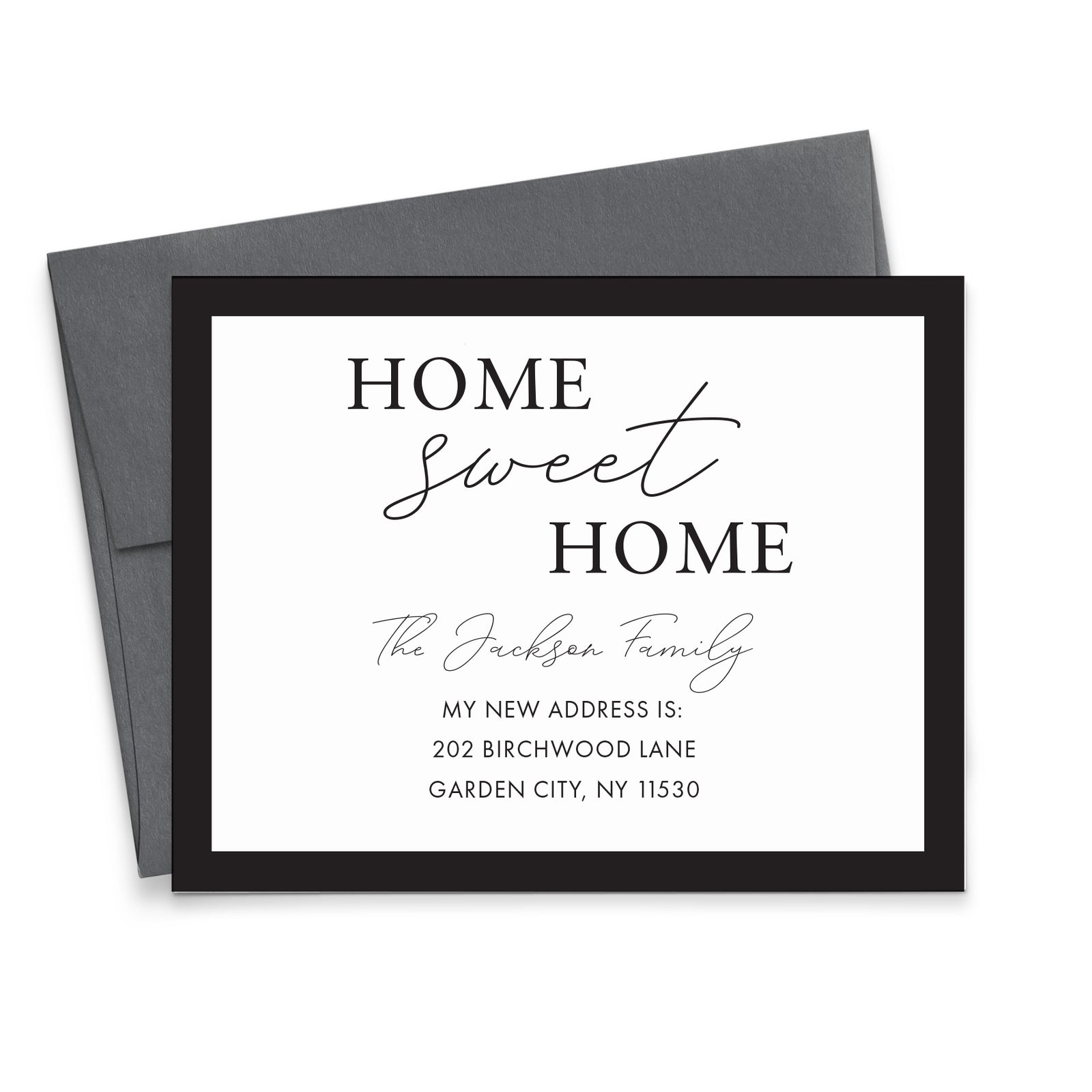 Elegant Our New Home Announcement Cards Black And White
