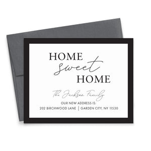 Elegant Our New Home Announcement Cards Black And White