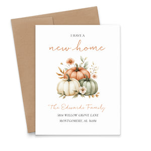 Fall Pumpkin New Address Cards