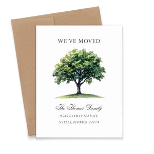 Watercolor Oak Tree Moving Announcements