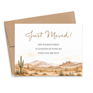 Desert Cactus Watercolor New Address Cards