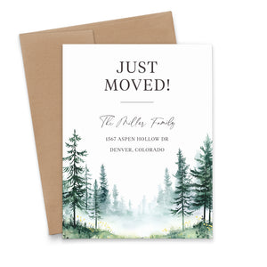 Rustic Pine Forest Moving Announcements