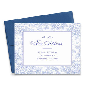 Blue Toile Change Of Address Announcement Cards