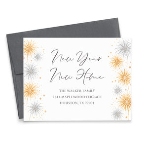 New Year New Home Fireworks Moving Announcements