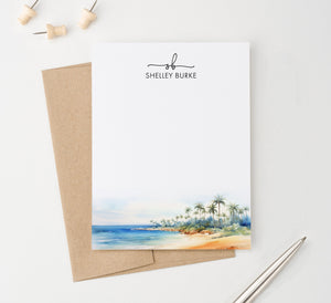Tropical Beach Personalized Monogrammed Stationery