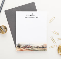Classic Farmhouse Personalized Monogram Stationery Set For Women