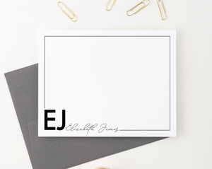Personalized Classy Monogrammed Stationery With Border