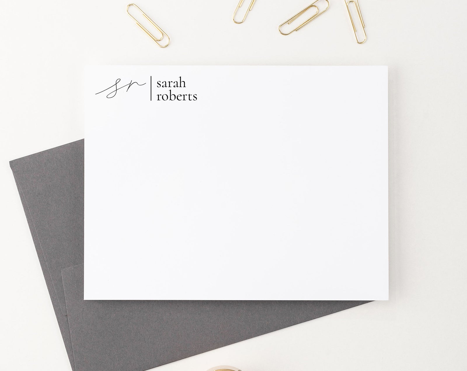 Elegant Personalized Monogram Stationery Set For Women 