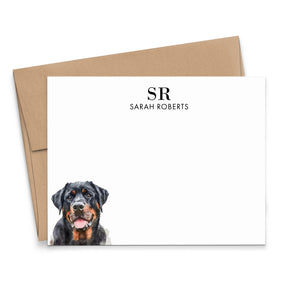 Custom Rottweiler Monogram Notecards Or Choose Your Dog Breed