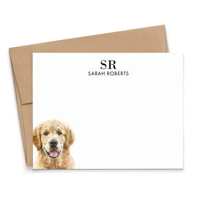 Golden Retriever Monogrammed Notecards Or Choose Your Dog Breed