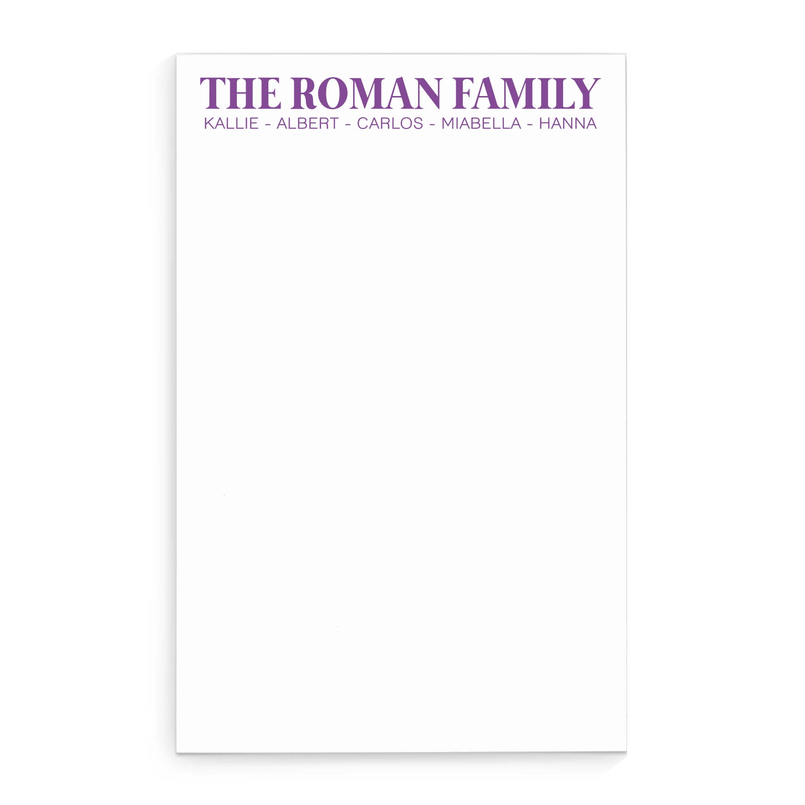 Simple Block Font Family Personalized Notepads