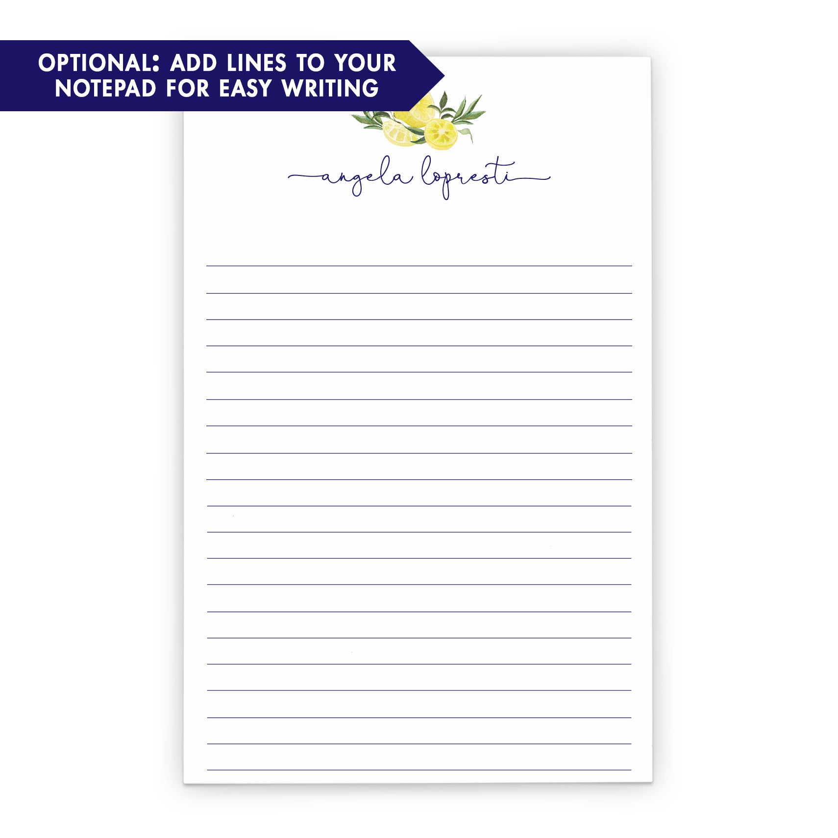 Personalized Lemon Citrus Notepad For Adults