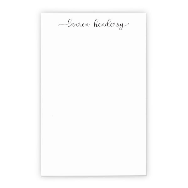 Womens Script Font Notepad Personalized Set - Modern Pink Paper