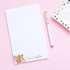 Rustic Personalized Glitter Pumpkins Notepad