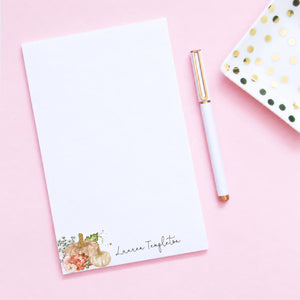 Rustic Personalized Glitter Pumpkins Notepad