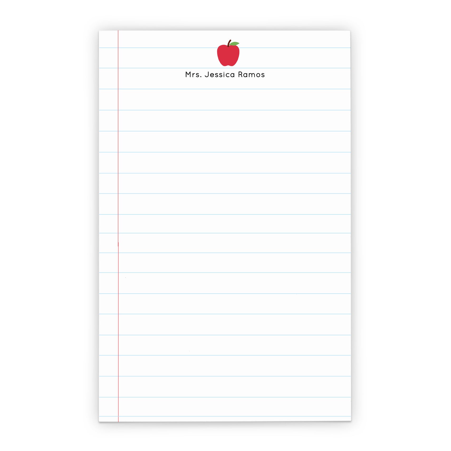 Personalized Apple Notepad For Teachers