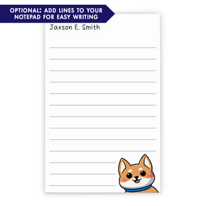 Personalized Kawaii Notepads With Chibi Dog