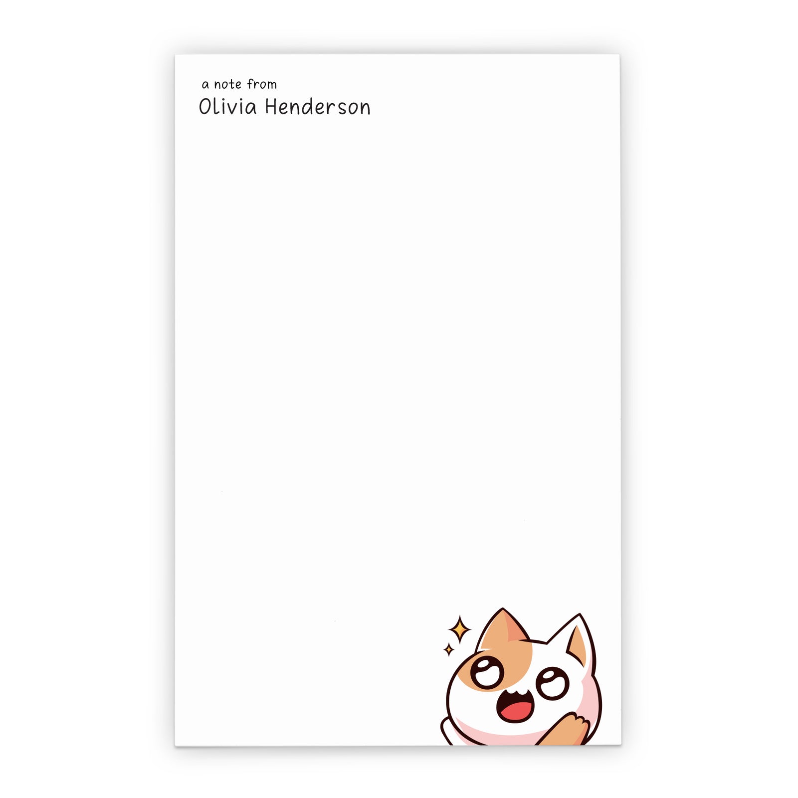 Cute Personalized Stationery Notepads With Kawaii Cat