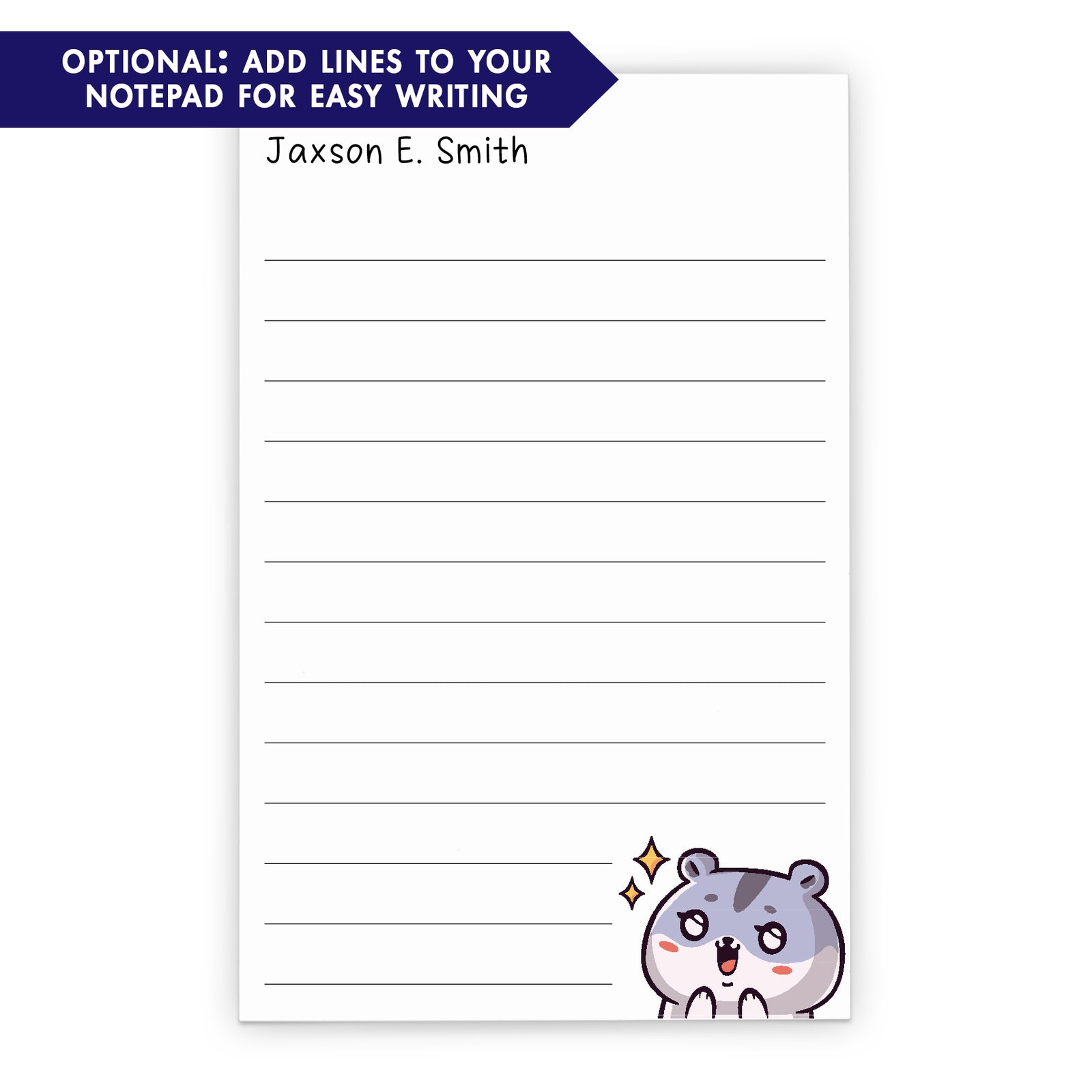 Kawaii Custom Stationery Notepad With Cute Bear