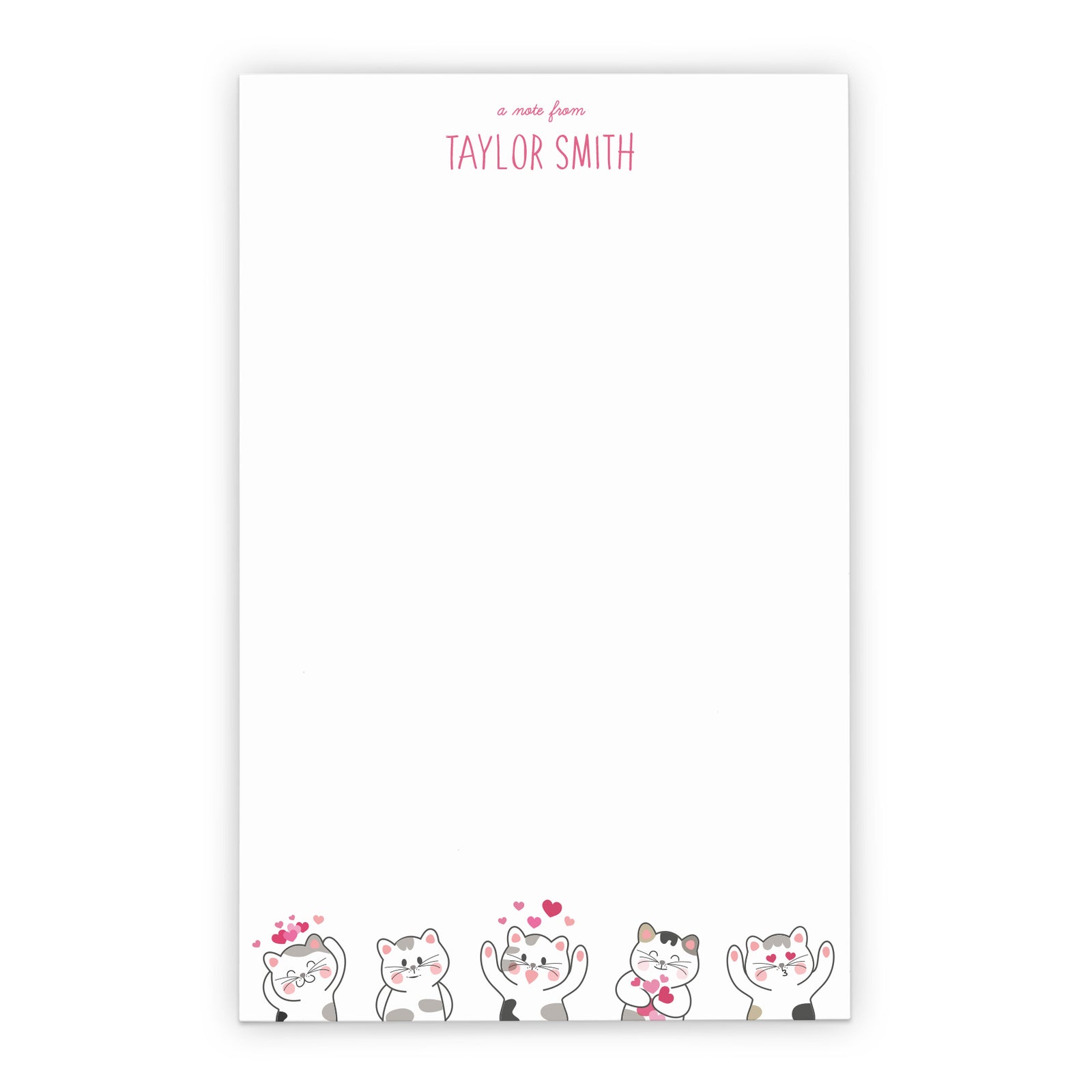 A Note From Personalized Notepad With Cute Cats