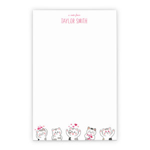 A Note From Personalized Notepad With Cute Cats